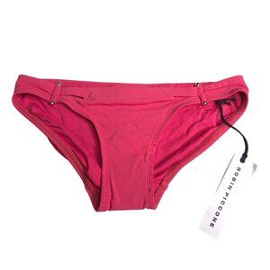 Robin Piccone Womens Bikini Bottoms XS Luca Pink Punch Swimwear Gold Posts New